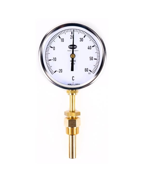 Brannan 97/923/0 | Liquid Expansion Dial Thermometer | 150 mm, Bottom, 100 mm Stem, 50 mm Pocket, -20 to +60 °C, °C - generaltechuae