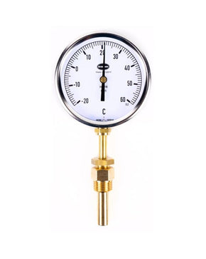 Brannan 96/649/0 | Liquid Expansion Dial Thermometer | 100 mm, Back, 150 mm Stem, 100 mm Pocket, 0 to +250 °C, °C - generaltechuae