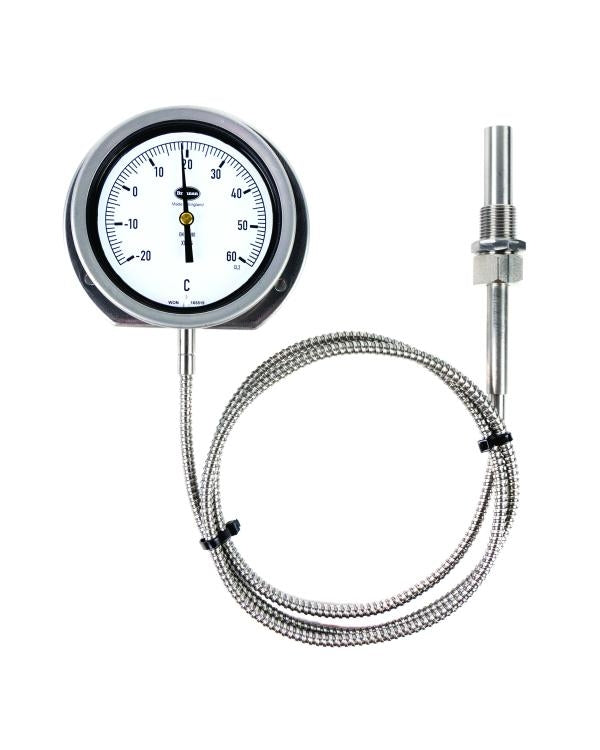 Brannan 307/631/2 | Remote Dial Thermometer | 150 mm dial, 5 m capillary, 0 to +250 °C, 200 mm stem, 150 mm pocket - generaltechuae