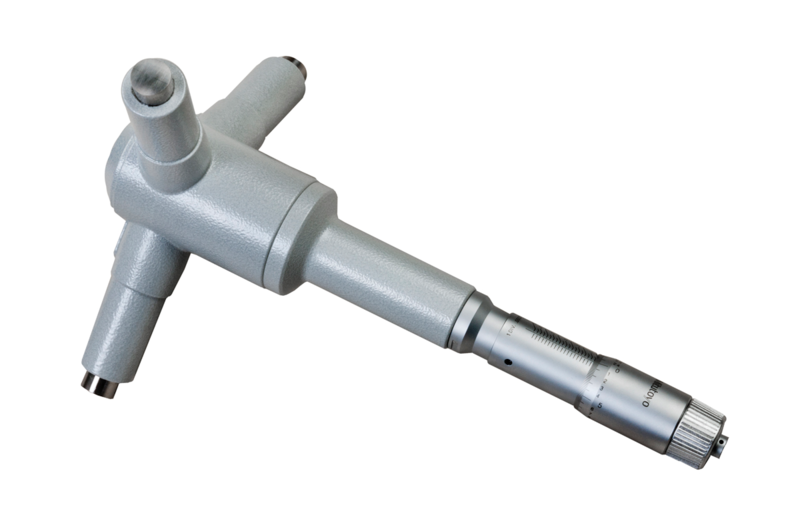Mitutoyo 368-878, 3-Holtest (Type II) Three-Point Bore Micrometer Economy Type, Range 8 - 9", Graduation.0002"
