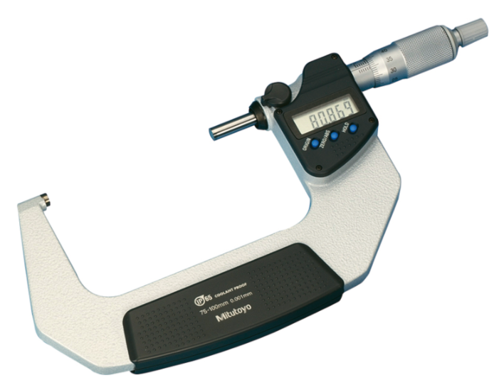 Mitutoyo 293-247-30 Digital Micrometer IP65 75-100mm, w/o Output, Ratcheted Thimble