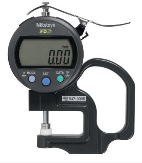 Mitutoyo 547-300S ABS Digital Thickness Gauge Inch/Metric, 0-0.4