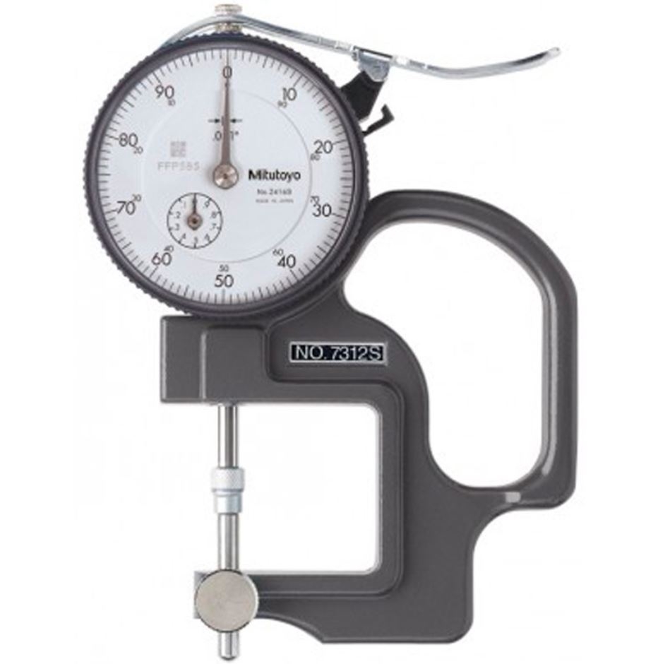 Mitutoyo  7312S Dial Indicator Thickness Gauge 0-0.5", 0.001", Lens Thickness 