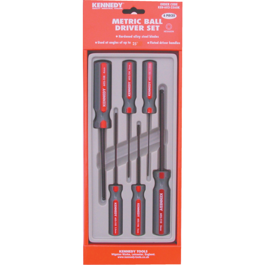 Kennedy METRIC HEXAGON BALL DRIVER SET (6-PCE)