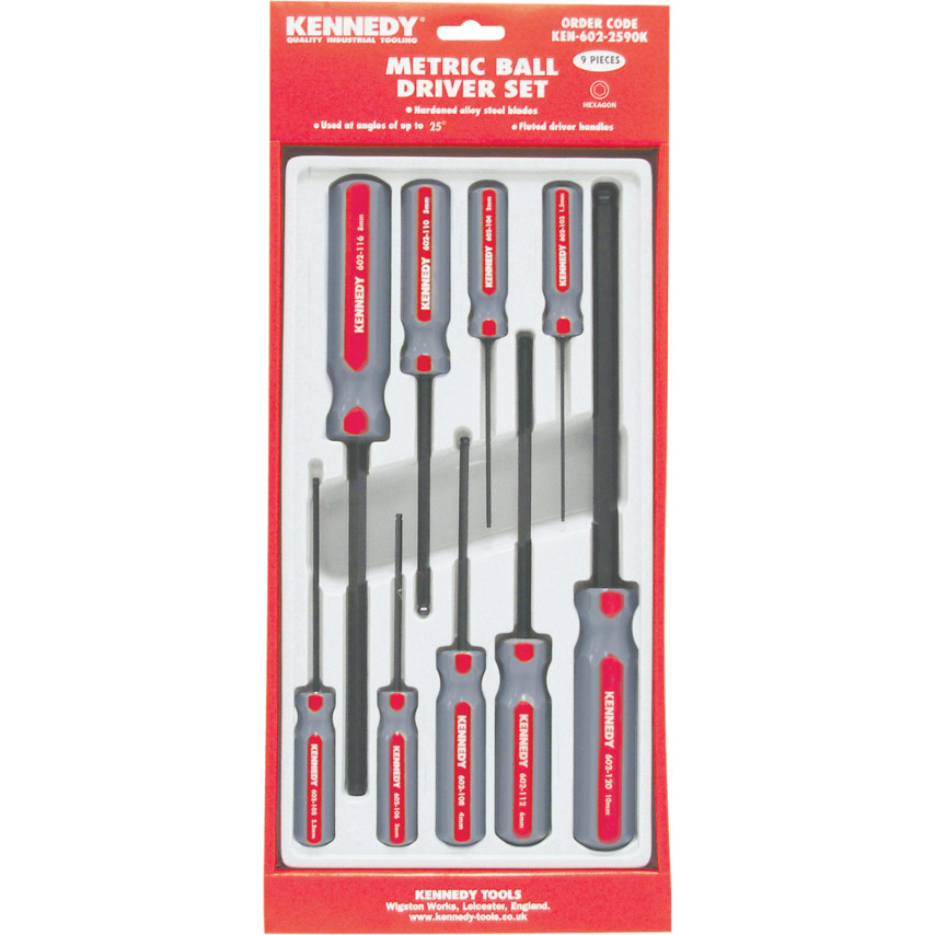 Kennedy METRIC HEXAGON BALL DRIVER SET (9-PCE)